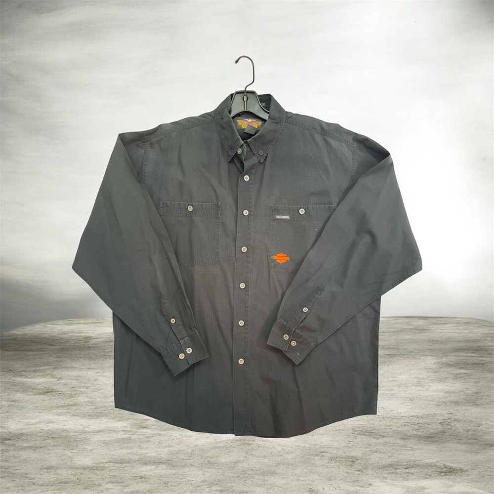 Men's Charcoal Button-Down Shirt